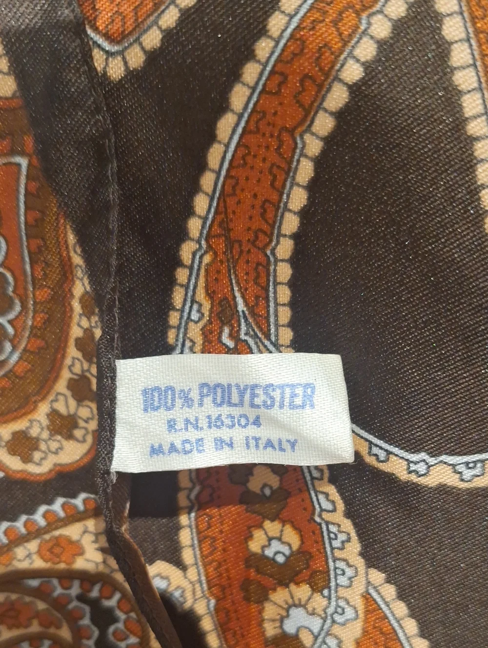 Chocolate Brown & Rust Paisley Scarf